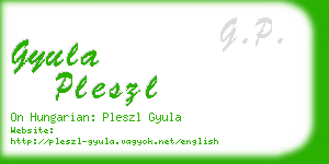 gyula pleszl business card